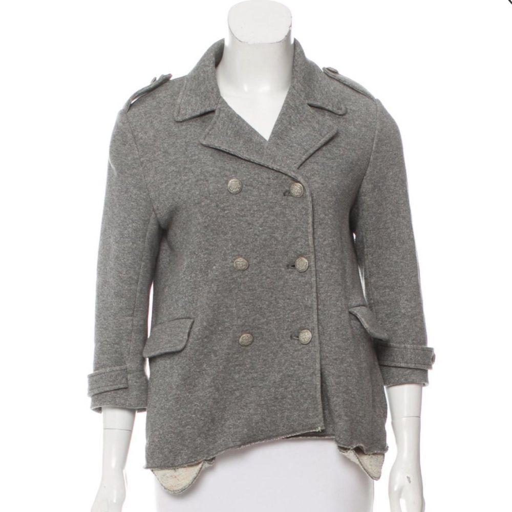 GRYPHON Double Breasted Vented Distressed Jacket